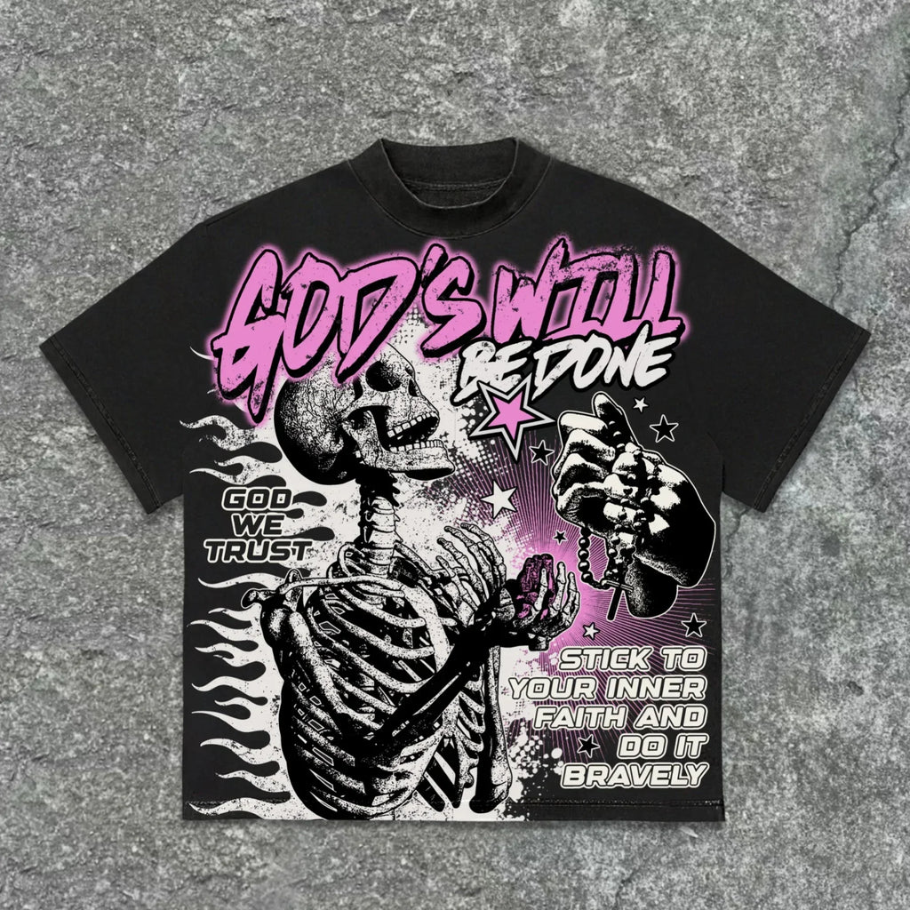Graphic T-shirt Men Women Vintage Top Hip Hop Streetwear Oversized Tshirt Short Sleeve Casual Clothing Summer Fashion Trendy Tee